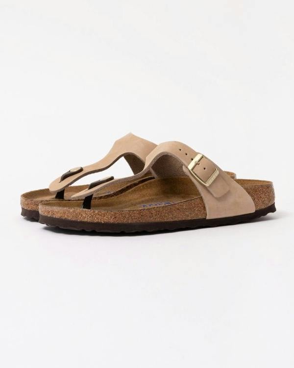 Birkenstock Gizeh Soft Footbed Womens Nubuck Leather Sandals