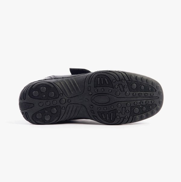 Scimitar KAIL Mens Faux Leather Velcro Bar Loafers Black