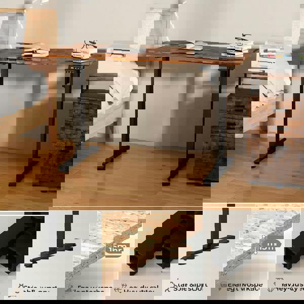 Levede Electric Standing Desk Height Adjustable with Memory Control Rustic Brown