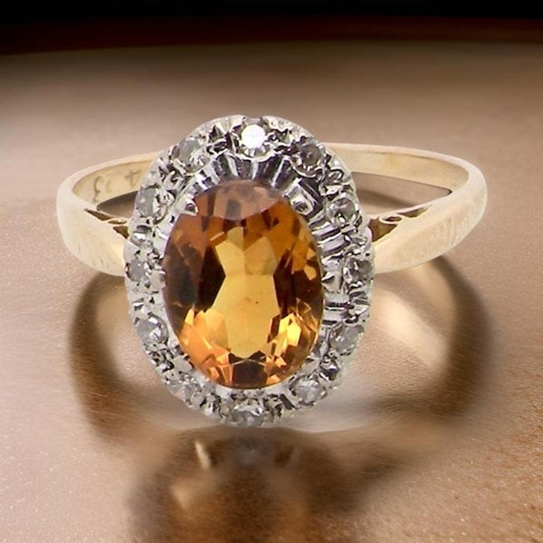 A Topaz and Diamond  ring