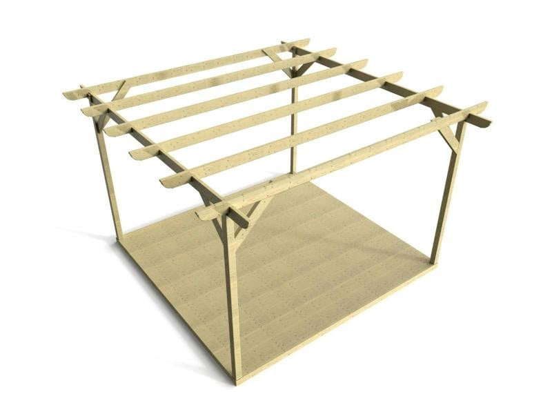 Arbor Garden Solutions Corbel Wooden Pergola and Decking Kit