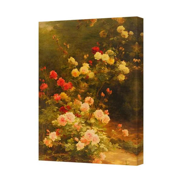 Benjamin Tate Design Romantic Rose Bouquet On Canvas Wall Art Decor For Living Room