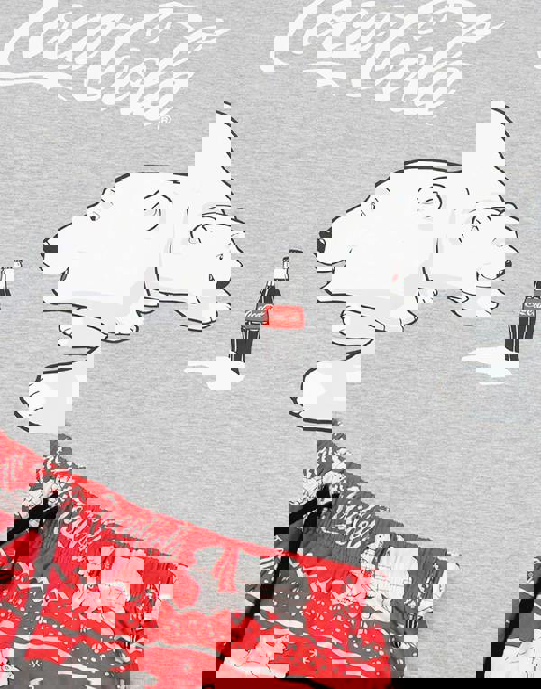 Coca Cola Womens Grey Logo Short Sleeve Long Leg Pyjama Set