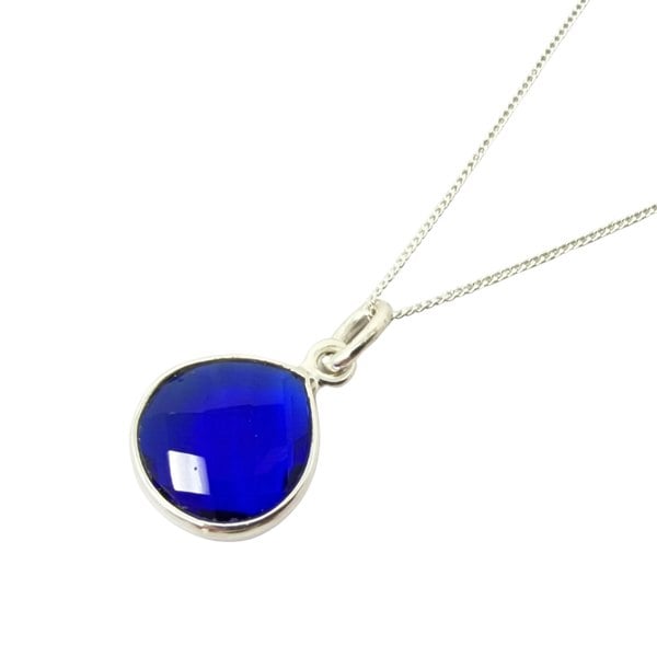 Sapphire September Birthstone Silver Necklace