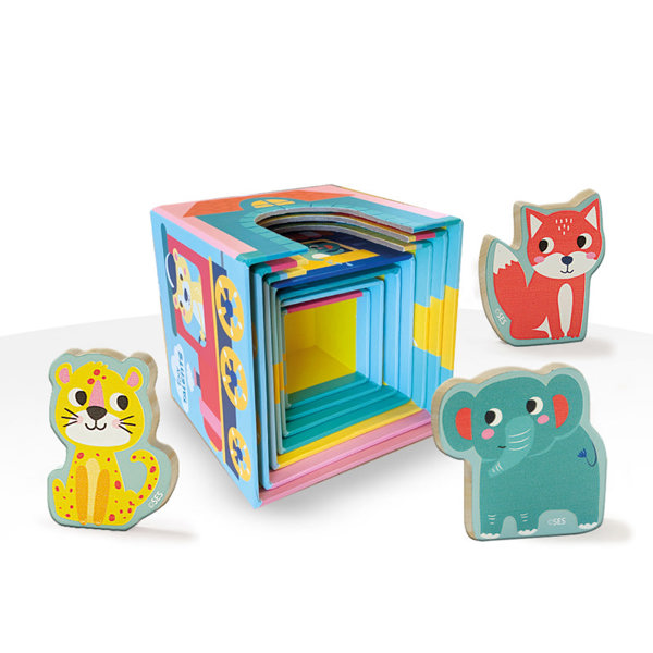 SES Creative Stacking blocks tower with animal figures