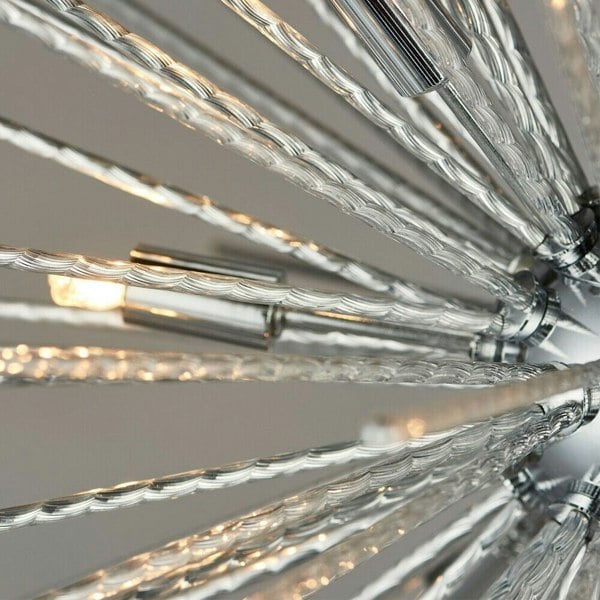 Multi Light Ceiling Pendant 9 Bulb Chrome Feature Chandelier Vintage Metal Lamp Loops