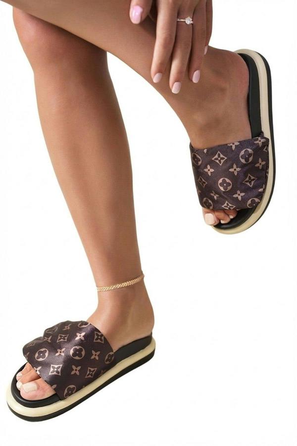 Josie Flatform Sandals - Brown_wb