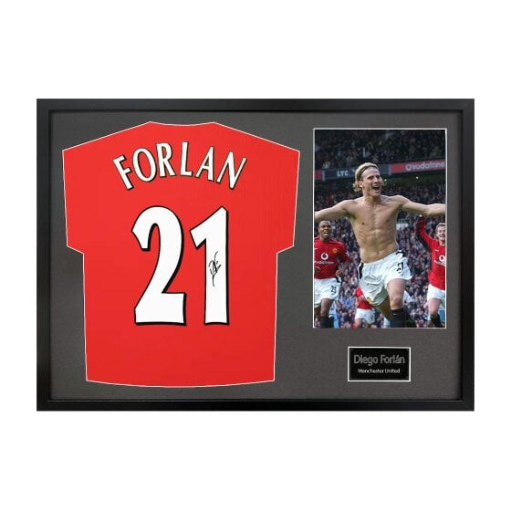 Diego Forlan Signed Manchester United Shirt Classic Frame