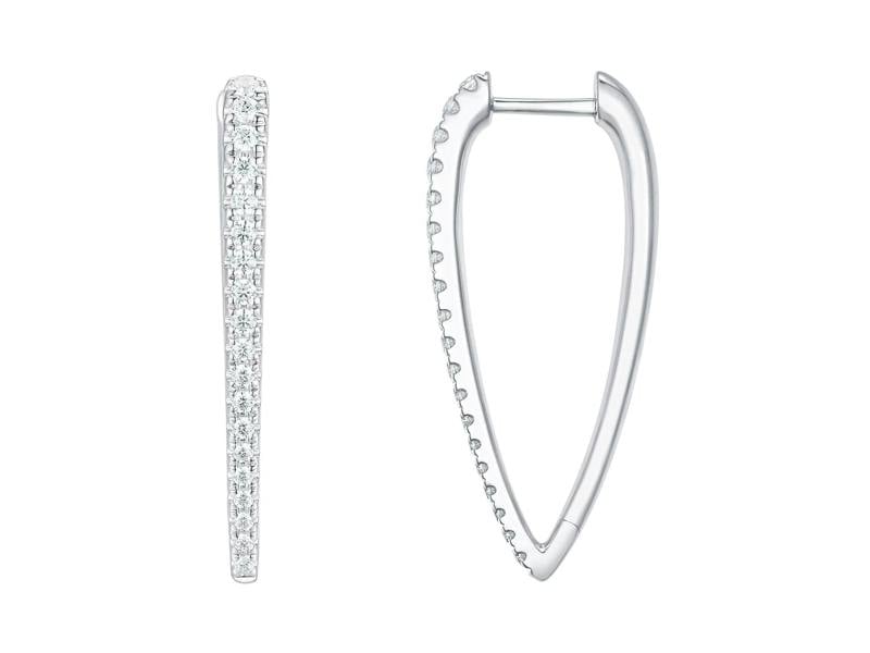 Sarah Layton Diamond Tapered Hoop Earrings, 0.49ct - 9ct White Gold - 20.09291.9WEA