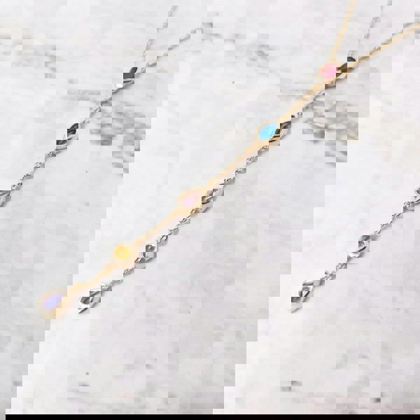 18ct Gold Vermeil Plated Multi Colour Gemstone Necklace