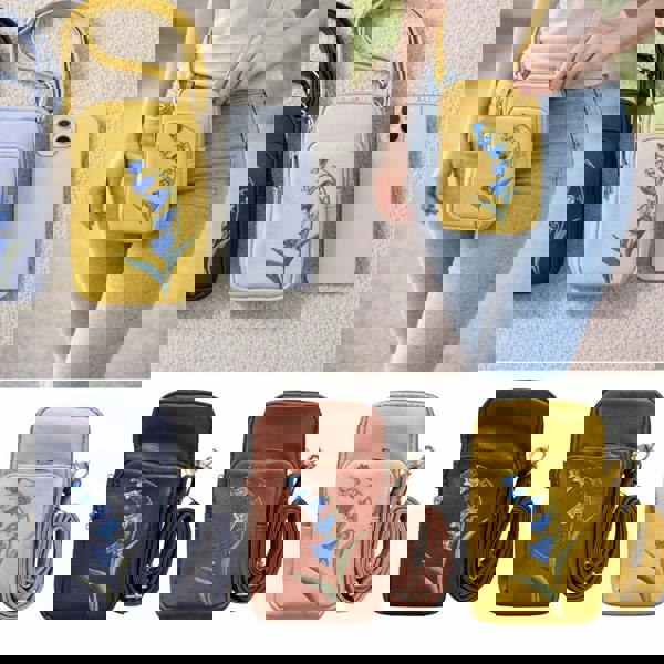 Fores Collection Bluebell Embroidered Crossbody Phone Bag