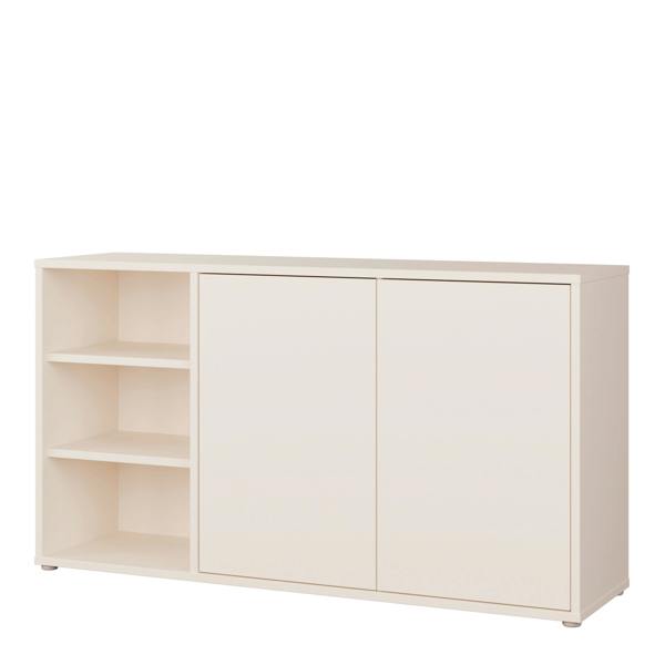 Furniture To Go Alice Springs Sideboard with Open Shelving & Push-to-Open Doors in Sand