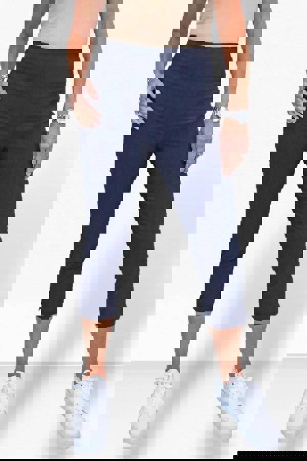 Paulo Due Women's Slim Leg Elastic Waist Cropped Trousers