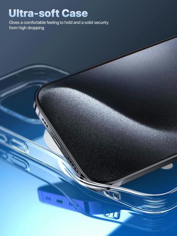 ULTRICS Magnetic Case for iPhone 15 Series, MagSafe Compatible Clear Shockproof Phone Cover