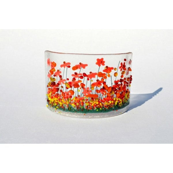 Handmade Fused Glass - Gerbera Curve by Pam Peters Designs