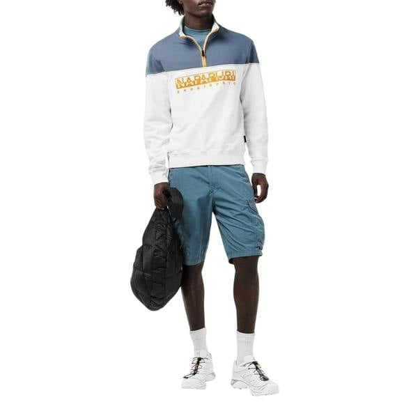 Napapijri Mens Saturnia Colour Block Sweatshirt - White - 