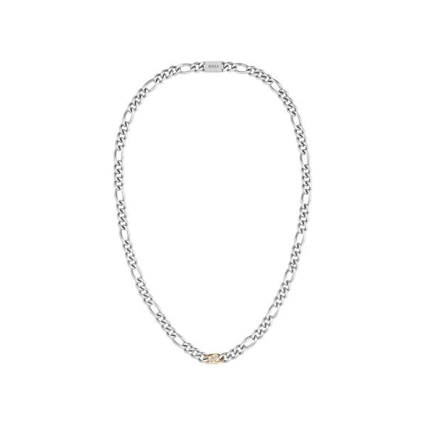Boss Figaro Gold Ion Plated Stainless Steel Necklace - Silver/Rose Gold - 