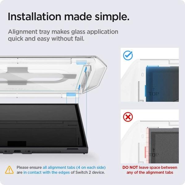 Spigen Glaster EZ Fit Screen Protector for Nintendo Switch 2 7.9" 2 Pack - AGL10156