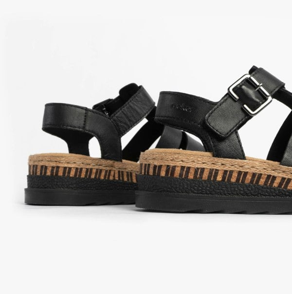 Rieker V7904-00 Womens Sandals - Black