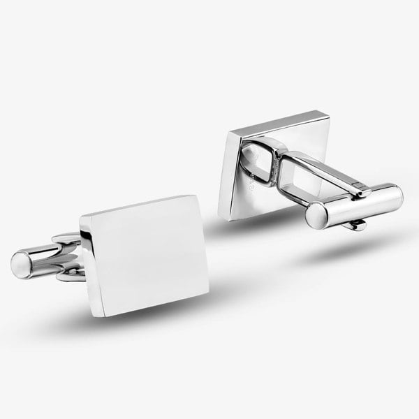 T. H. Baker Stainless Steel Plain Rectangle Cufflinks OSC-071S