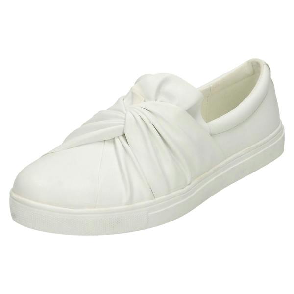 Spot On Ladies Spot On Twist Vamp Slip On Plimsolls