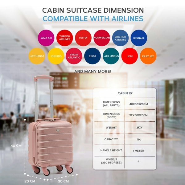Flight Knight 40x30x20cm Wizz & Vueling Underseat Cabin Suitcase 100+ Airlines