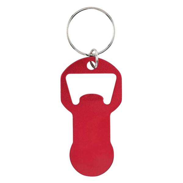 MidOcean Clave Recycled Aluminium Bottle Opener Keyring - Red - 