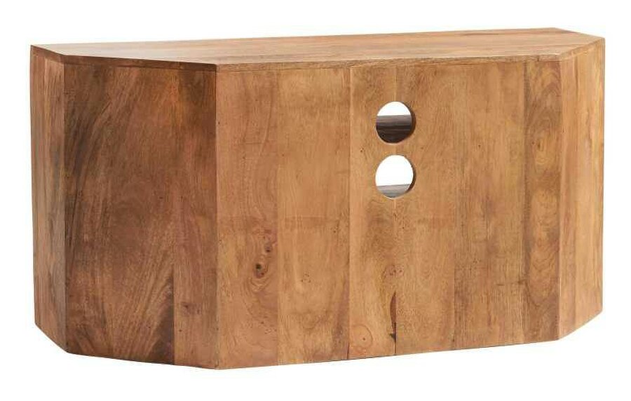 Wyld Haus Manila Light Mango Wood Modern Corner TV Unit