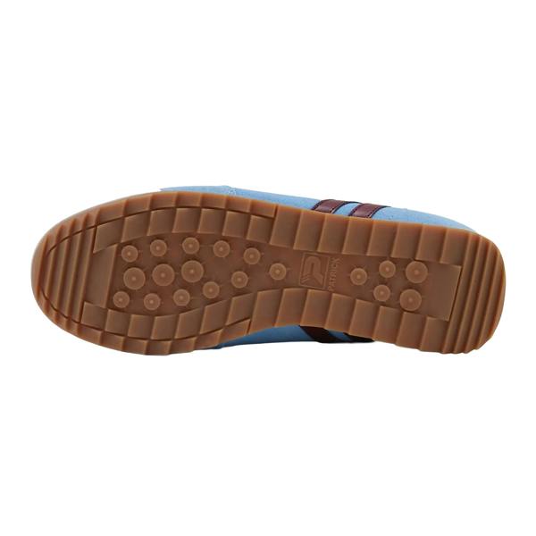 Patrick Mens Dijon Suede Running Trainers - Sky Blue/Burgundy/White - 