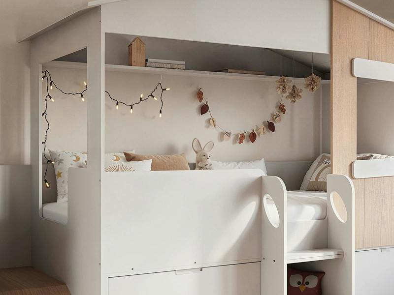 Flair Dreamland House Midsleeper with Slide and Storage Oak