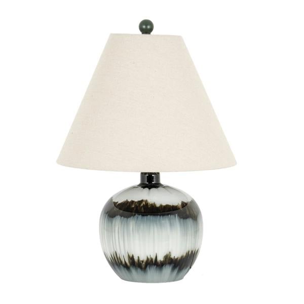 Midnight Shadows Squat Table Lamp With Linen Shade