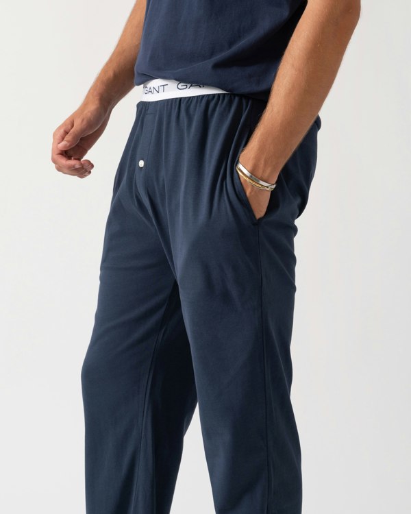 GANT Mens Jersey Pyjama Pants - 410 Marine