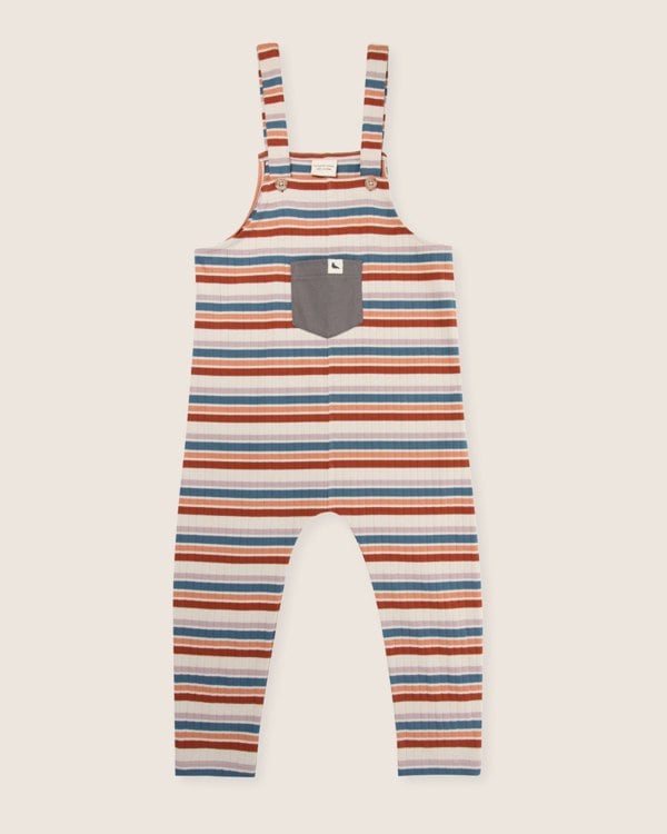 Multicolour Retro Stripe Print Dungarees - image 2