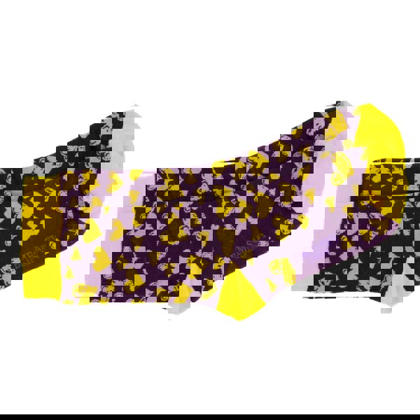 Embassy London Soulmates - Purple Yellow - Men's cotton crew socks size UK 6 to 12 in purple yellow