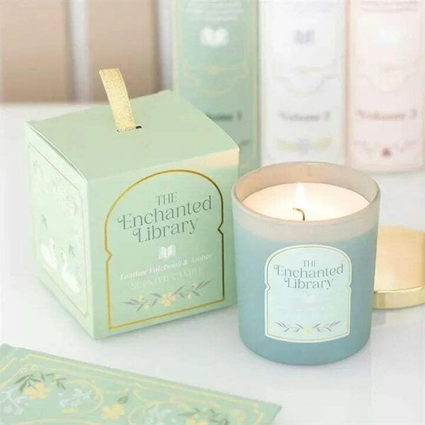 The Enchanted Library Leather, Patchouli & Amber Candle