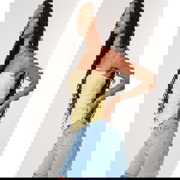 Pink Vanilla Ruched Slinky Bandeau Top