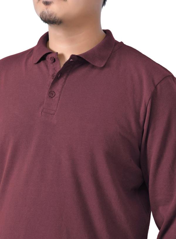 Smart Living Mens Classic Long Sleeve Polo Shirt - Burgundy