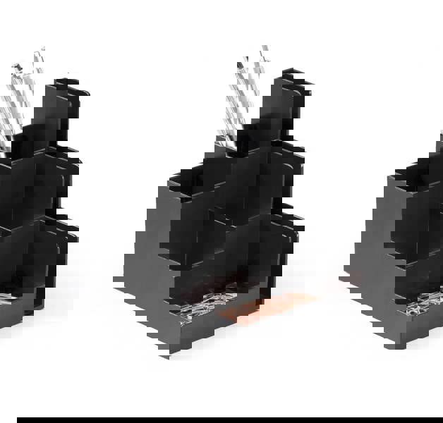 Durable OPTIMO Desk Stationery Organiser Tray Pen Pencil Storage | 6 Pack | Grey