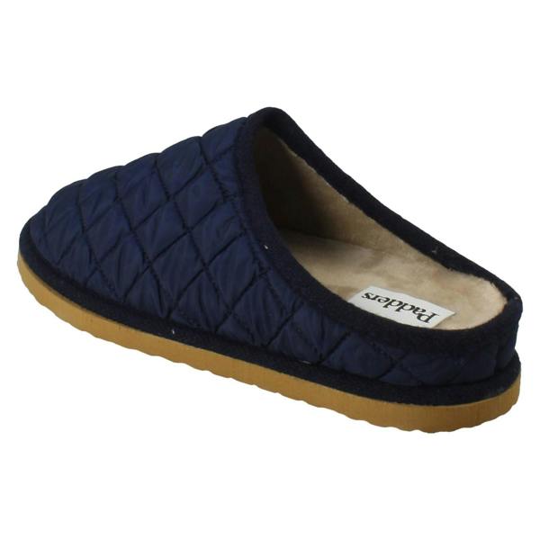 Padders Ladies Padders Quilted Design Slip On Extra Wide Mule Slippers Thetis