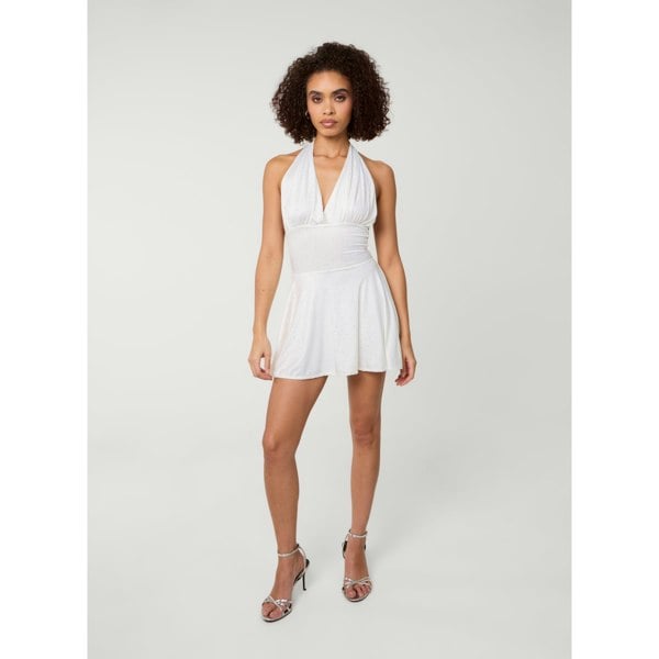 Pink Vanilla Diamante Slinky Halter Dress