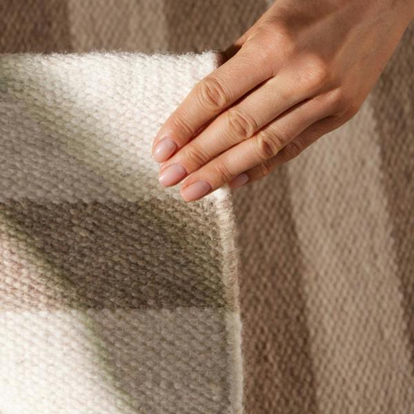 Vika Beige colour wool rug, textured pile, reversible rug, eco-friendly, hand-made rug.