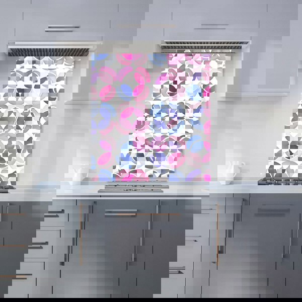 Warren Reed - Designer Interlocking Pink Blue Shape Kitchen Splashback