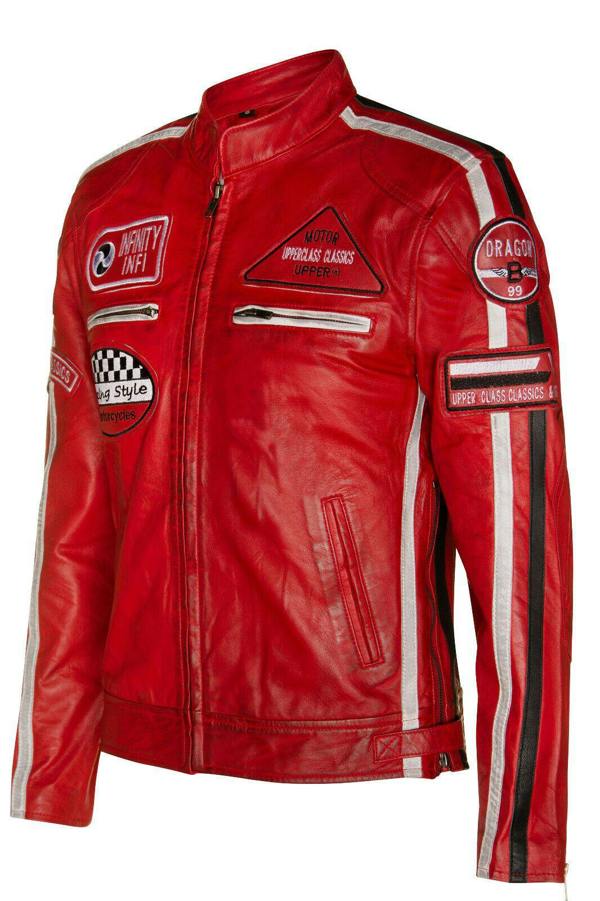 Infinity Leather Mens Racing Leather Biker Jacket-Portland
