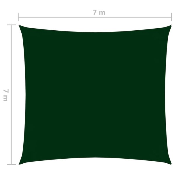 Berkfield Sunshade Sail Oxford Fabric Square 7x7 m Dark Green