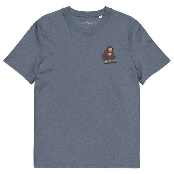 ANCHOR & CREW The DJ Monkey Organic Cotton Embroidered T-Shirt