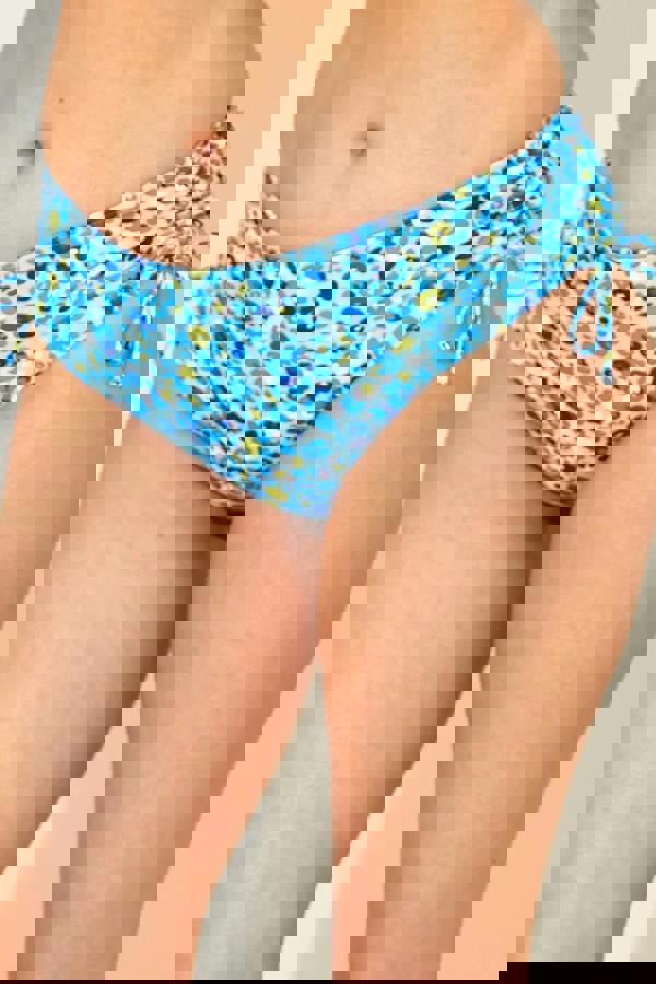 Blue Leopard High Leg Bikini Brief