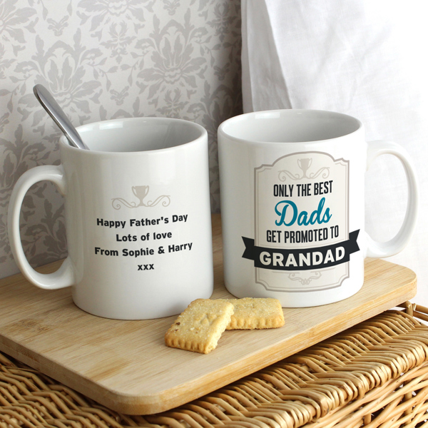 Personalised Memento Company Personalised Best Dads Get Promoted to Mug