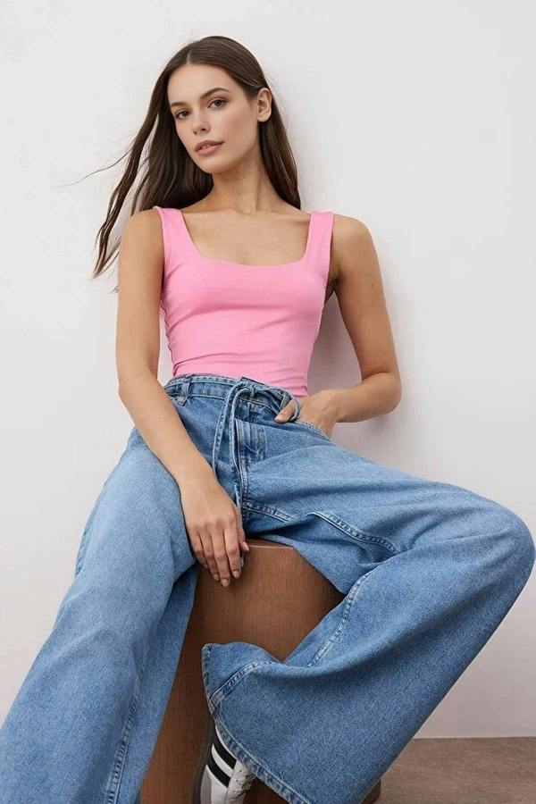 WOVCOR Square Neck Knit Bodysuit