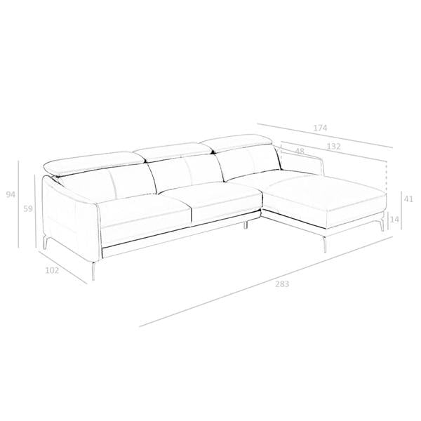 Angel Cerdá Corner sofa in black leather 6040/6041