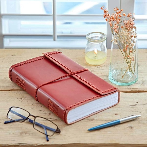 Paper High Stitched Distressed Leather Journal